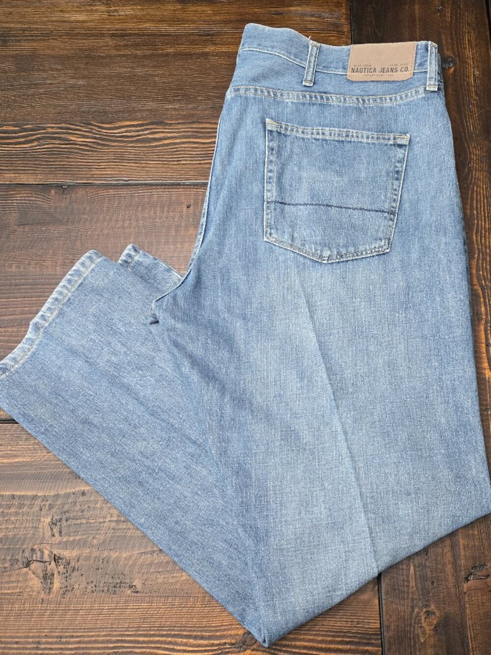 Nautica Jeans Mens 42x30 (Fit 44x32) Straight Leg Distressed Denim Vintage Y2K